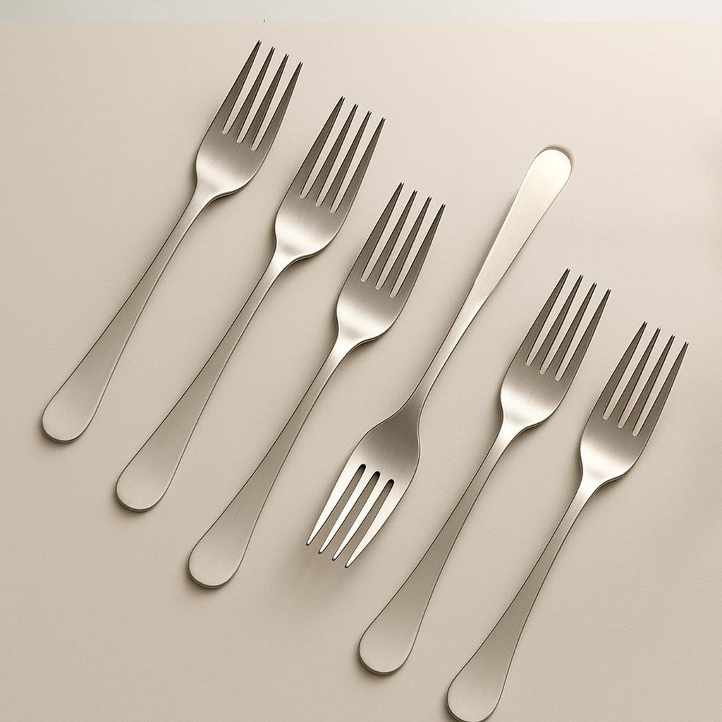 Cutlery (Set of 6, Stainless Steel Sliver Forks Set), 100% Food Grade, Non Toxic, Anti-Rust, Dishwasher Safe, Perfect Gifting Set for All Occasions