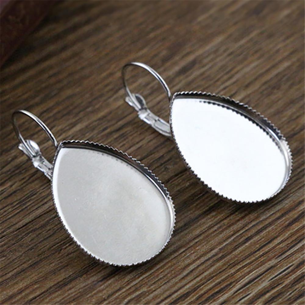 13*18mm 10*14mm 18x25mm 10pcs Stainless Steel Drop French Lever Back Earrings Base,Fit Drop Glass Cabochons