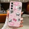 Cherry Bowknots Lips Disco Ball Pattern Case For Samsung Galaxy A57 A37 A17 A56 A36 A26 A16 A55 A35 A15 A54 A34 A14 5G Leather Texture Silicone Cover