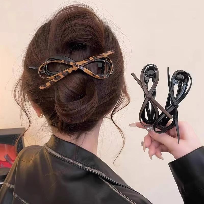 Fashion Leopard Print Twist Hair Clips Pu-Leather Hairgrips Korean Simple Cartoon Cat Hairpins Barrettes Girls Hair Accessories Gift