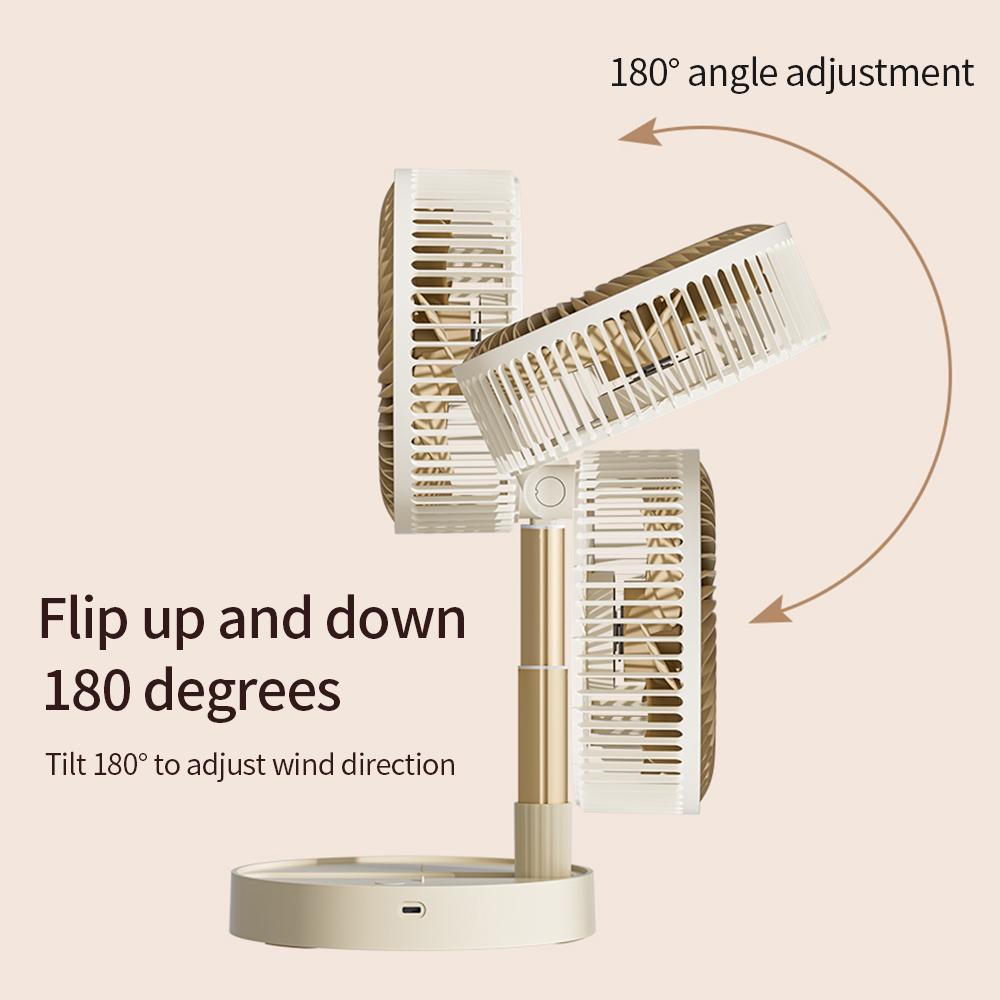 USB Foldable Portable Fan with 8inch 4 Speeds & Timing, Battery Operated Mini Floor Fan for Bedroom, Indoor or Outdoor
