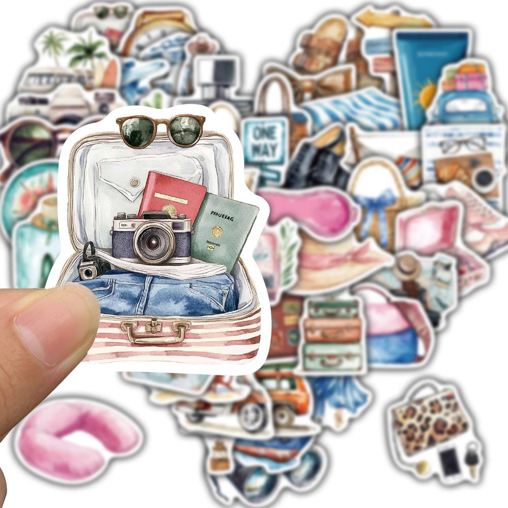 50PCS Camping Collage Stickers Decorative Laptop Case Skateboard Phone Waterproof Living Room Skateboard Art Coffee Sticker