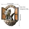 Garden Statue Dragon Meditation Statue Crafts Resin Ornament Dinosaur Shape Sculpture Outdoor Courtyard Decoration Home Decor