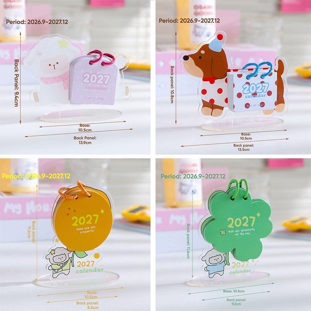 Card Paper 2027 Table Calendar Puppy Shape Standing Table Calendar 2027 Desk Calendar  Home Office