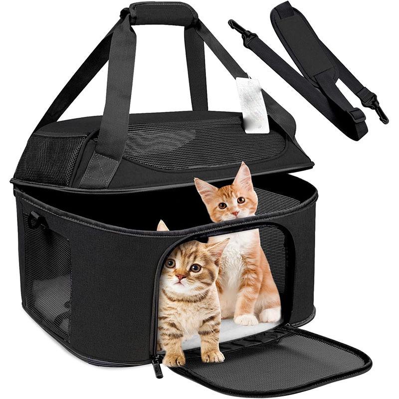 Large Breathable Foldable Cat Backpack Carrier for Outings: Detachable, Portable, and Spacious Pet Bag