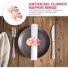 2pcs Rings Flower Napkin Holder Decorative Table Napkin Buckle For Dining Wedding Party Hotel Use Artificial Peach Blossom