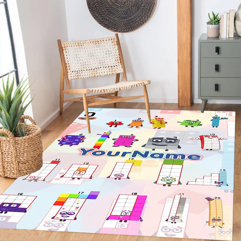 Numberblocks Customize Text Carpet Perfect for Playrooms Bedrooms Balcony Hallway Antislip Carpet Office home decor Perfect Gift for Women/Men