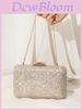 Borsa a pochette glitterata di lusso con decorazioni di strass per feste di matrimonio ed eventi formali