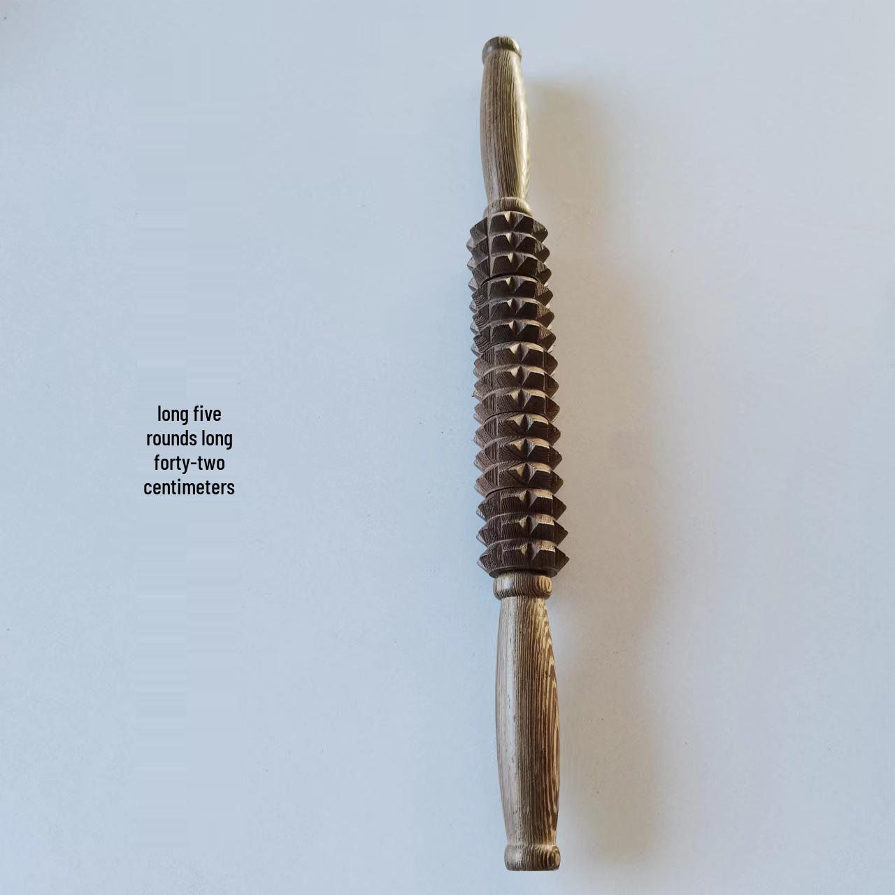 

Роликовый массажер для меридианов из дерева венге с дизайном «волчий зуб»