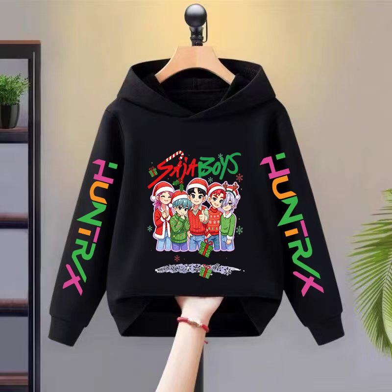 

Рождественское худи K-Pop 2025 года для девочек-охотниц на демонов, осенне-зимняя детская спортивная одежда, детский топ с длинным рукавом 100