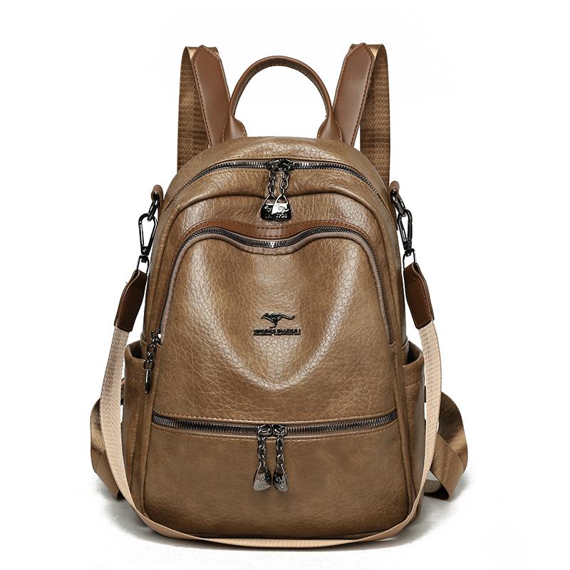 PU Backpack Women's Outdoor Travel Backpack Multi-function Shoulder Bag