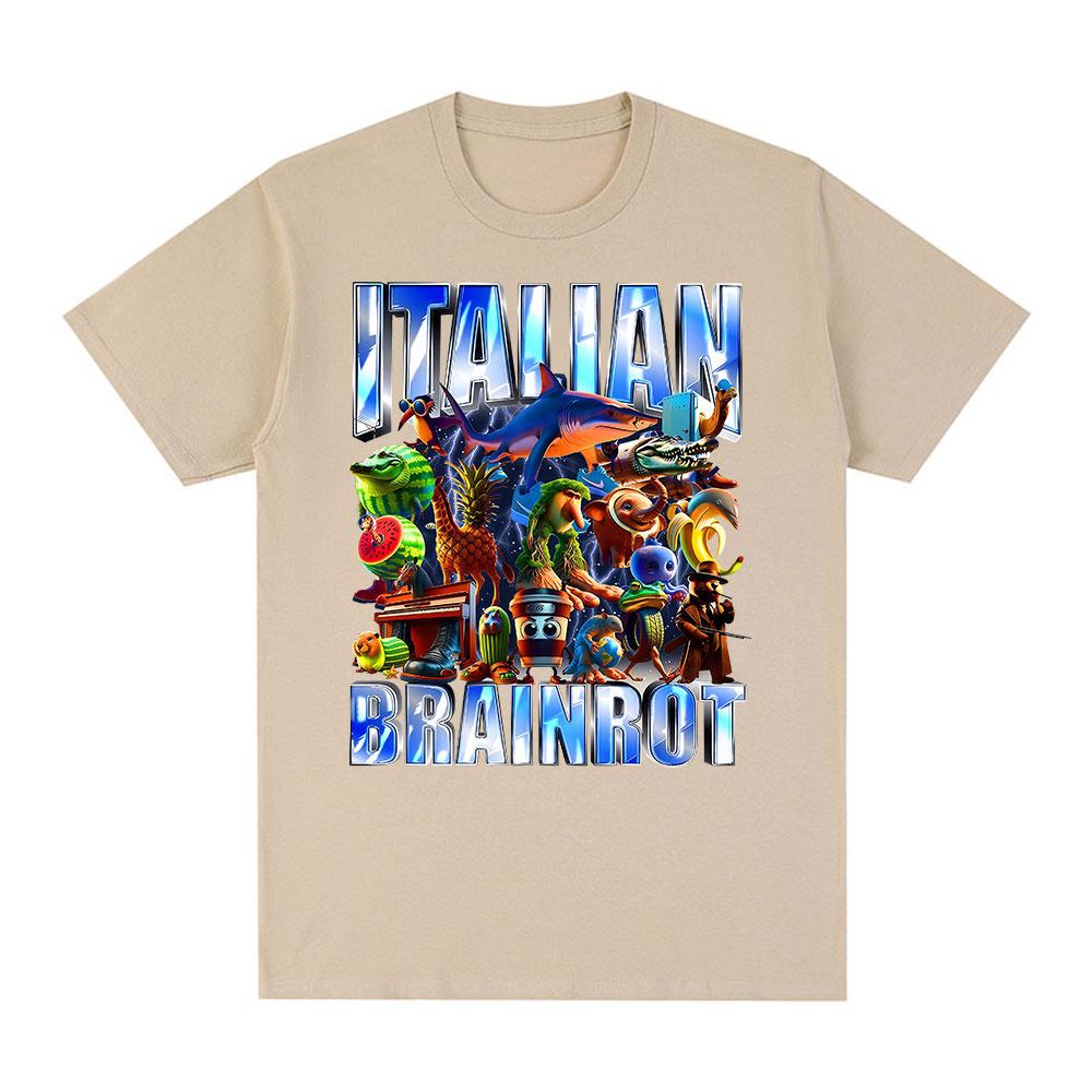 Italian Brainrot Tralalero Tralala Tung Tung Tung Sahur Bombardiro Crocodilo Funny Meme Graphic T-shirt Men Women Fashion Tshirt