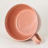 Hasami ware soup cup with red gray lid,