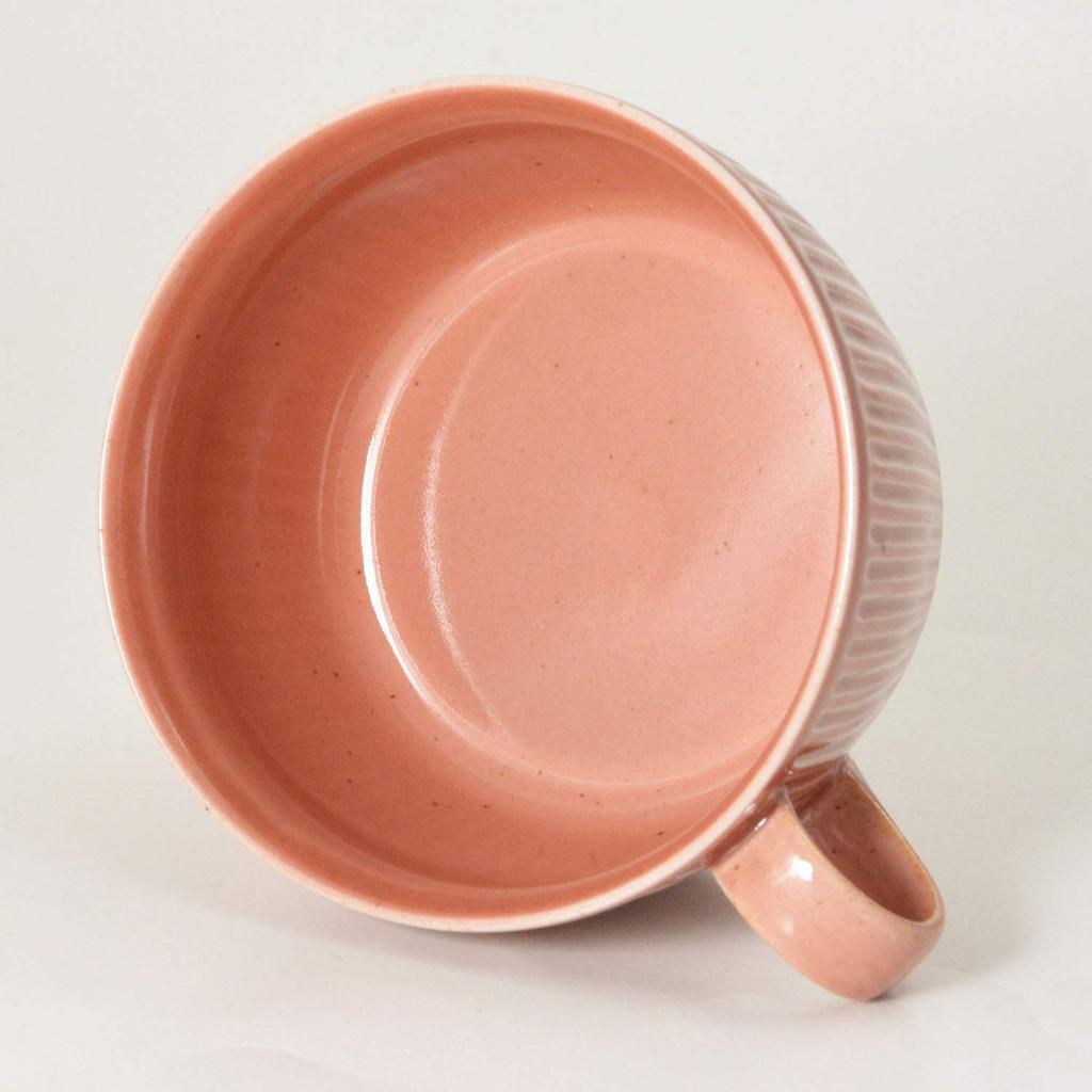 Hasami ware soup cup with red gray lid,