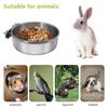 Bol pentru hrănire cușcă pentru păsări, 1/2 buc., cu clemă, din oțel inoxidabil, pentru hrană pentru apă, hrănitor pentru animale de companie, accesorii pentru coop pentru papagal, calopsid, macaw, păsări de dragoste