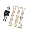 For Apple Applewatch10 Watch iwatch9876SE imitation ceramic white metal butterfly buckle strap