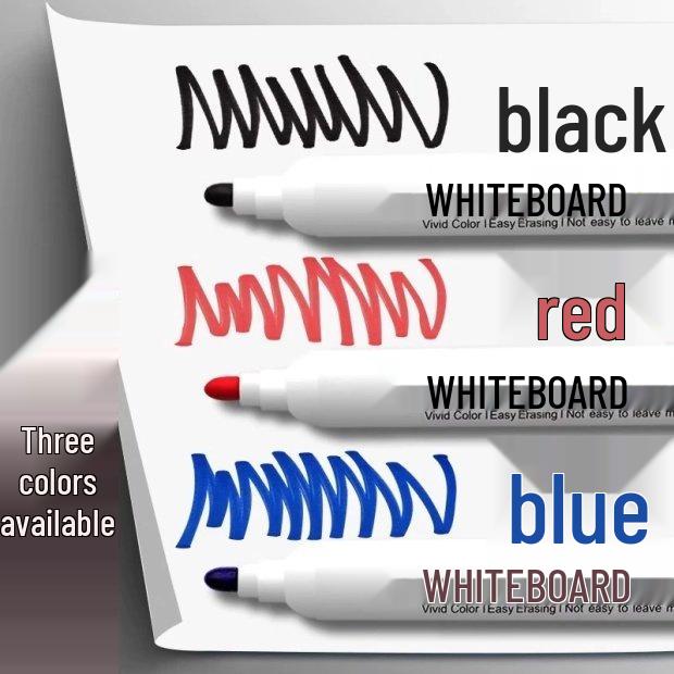 

Erasable Whiteboard Markers - 10-Pack for Teachers, Black, Water-Based, Easy to Erase Mixed Colors - 10 Pieces