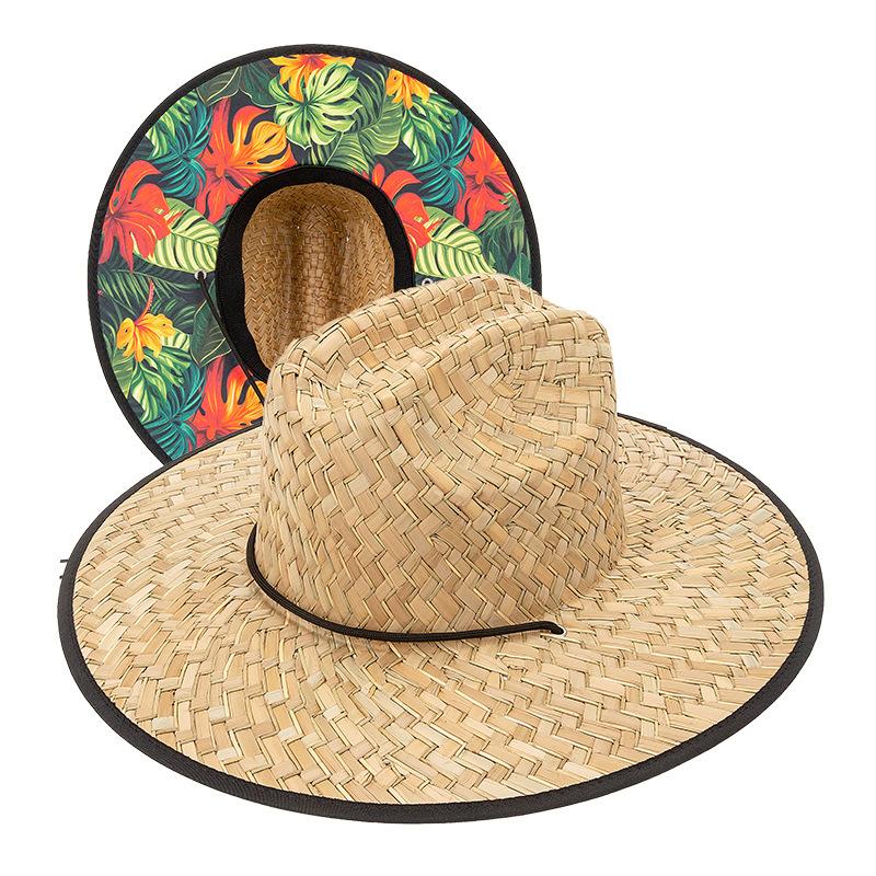 My Extreme Outdoor Activities Women's 2025 New Natural Rush Grass Lifeguard Hat Western Wide Brim Sun Hat For Beach Summer Sun Protection Unisex Cm