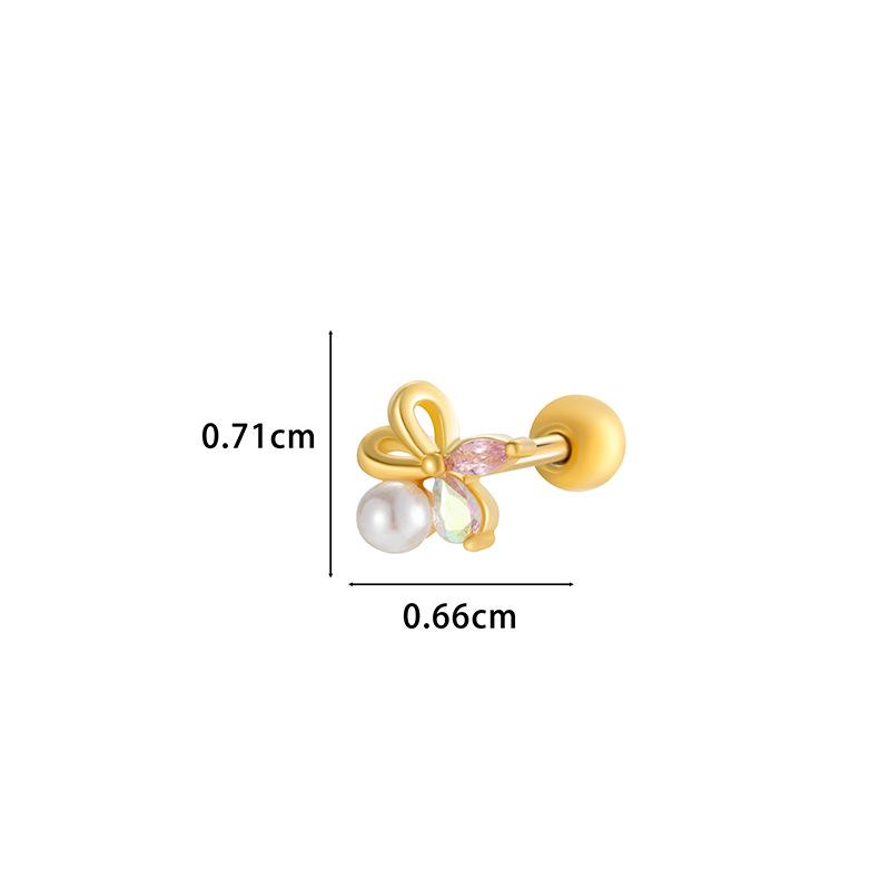 Cercei Henson Cupru Zirconiu Floare Geometrică Oțel Inoxidabil Studs Piercing Cartilaj