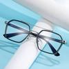 1Pc New Double Bridge Square Anti-Blue Light Glasses Women Men Vintage Transparent Computer Glasses Oversize Frame Eyeglasses