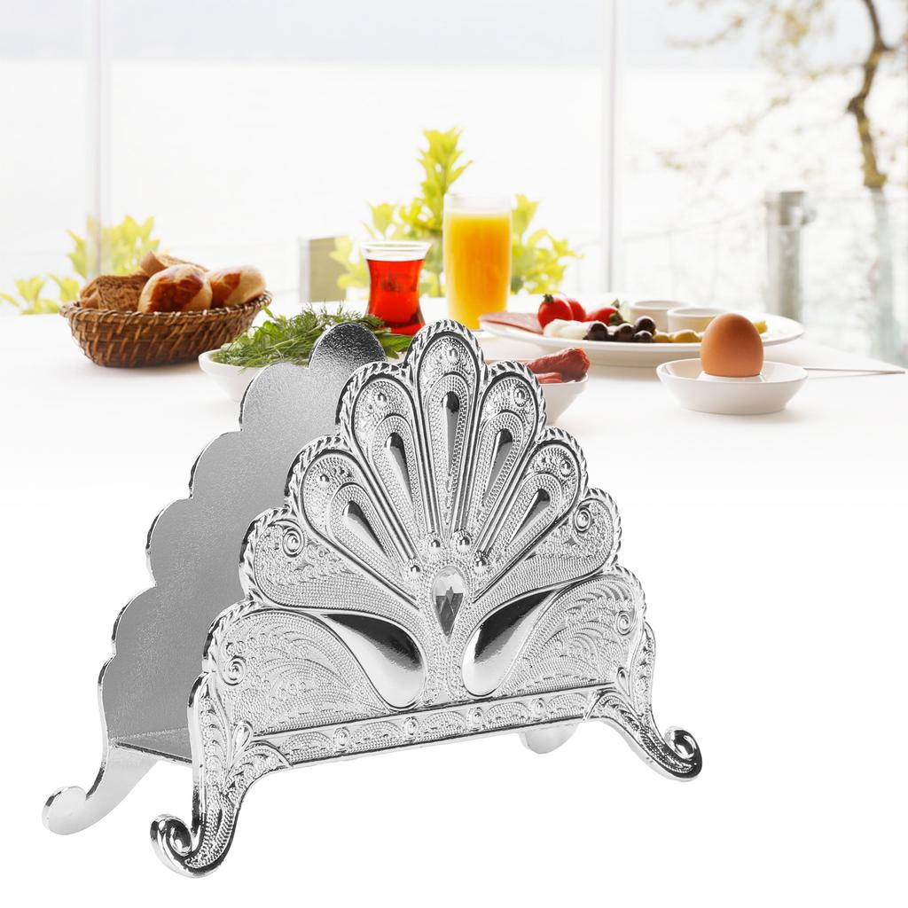 Napkin Holder Classical Metal Peacock Embossed European   Table Tissue Holder Tabletop Freestanding Tissue Dispenser