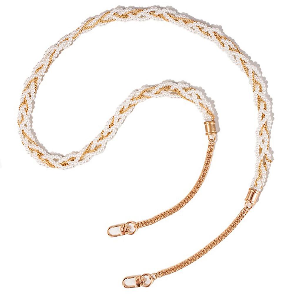 

Pearl Mobile Phone Chain Lanyard Metal Crossbody Neck Phone Charm with Tether Tab,Total Length: 120cm