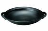 Saji Pottery Banko Ware Open Fire Handle Ceramic Plate Large Black Drops 33-100