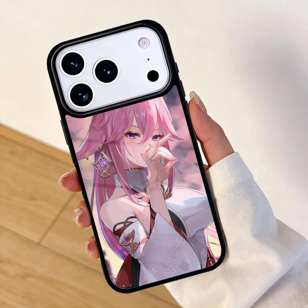 Genshin Impact Yae Miko Mobile Phone Case for IPhone 17 AIR 16pro Max 15 14 13 12 11 Bumper Cover