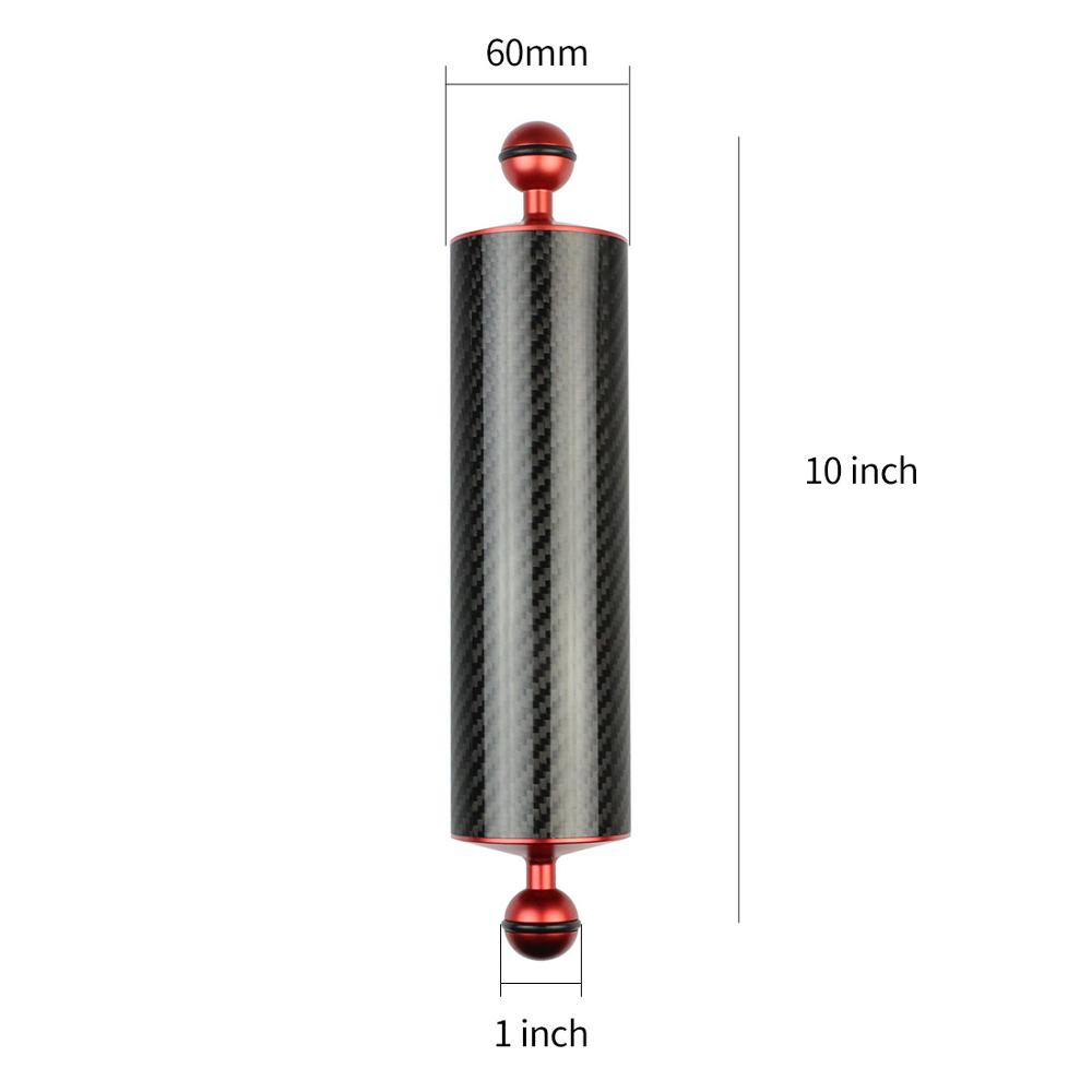 BGNing Float Buoyancy Aquatic Arm Dual Ball Floating Carbon Fiber Arm Diving Camera Underwater Diving Tray for Gopro/Smartphones