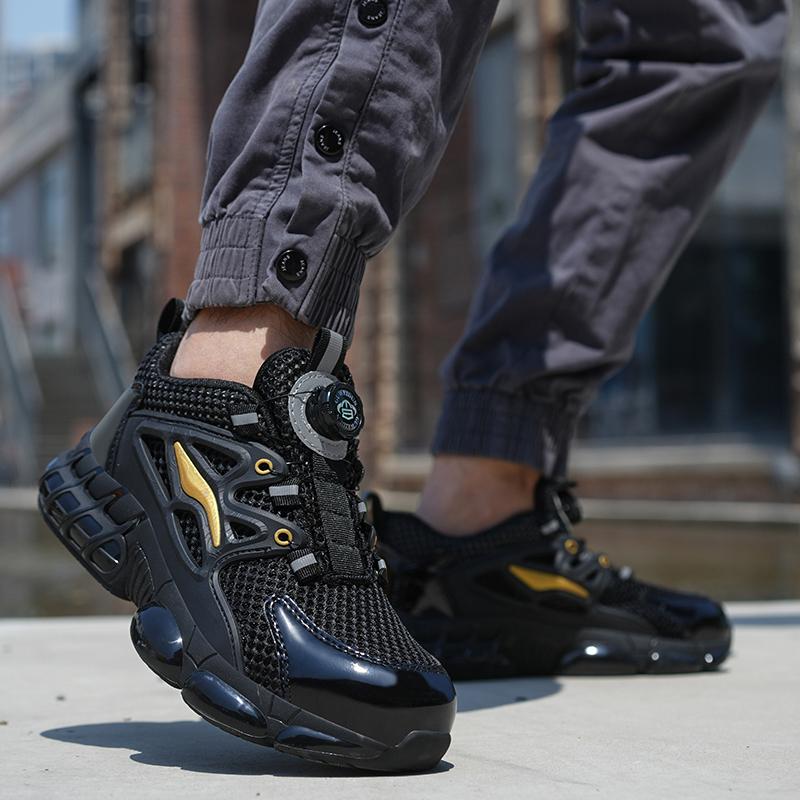 Rotating Button Safety Shoes Men Anti-smash Anti-puncture Work Shoes Fashion Men Safety Sport Shoes Security Protective Boots