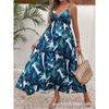 QICED Fashion Summer Spring Sleeveless V-Neck  Casual Dresses