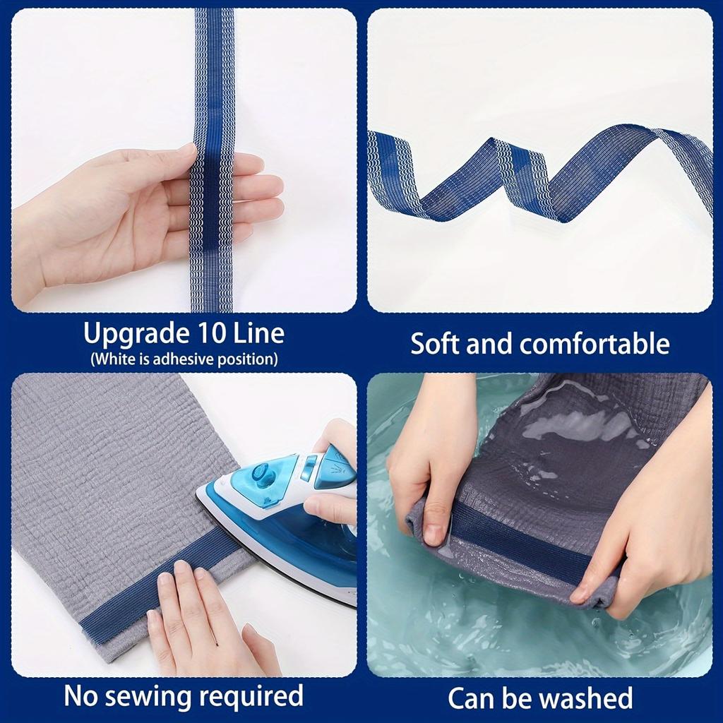 DIY šicí tkanina samolepicí kalhotky nažehlovací žehlička na okraj kalhot