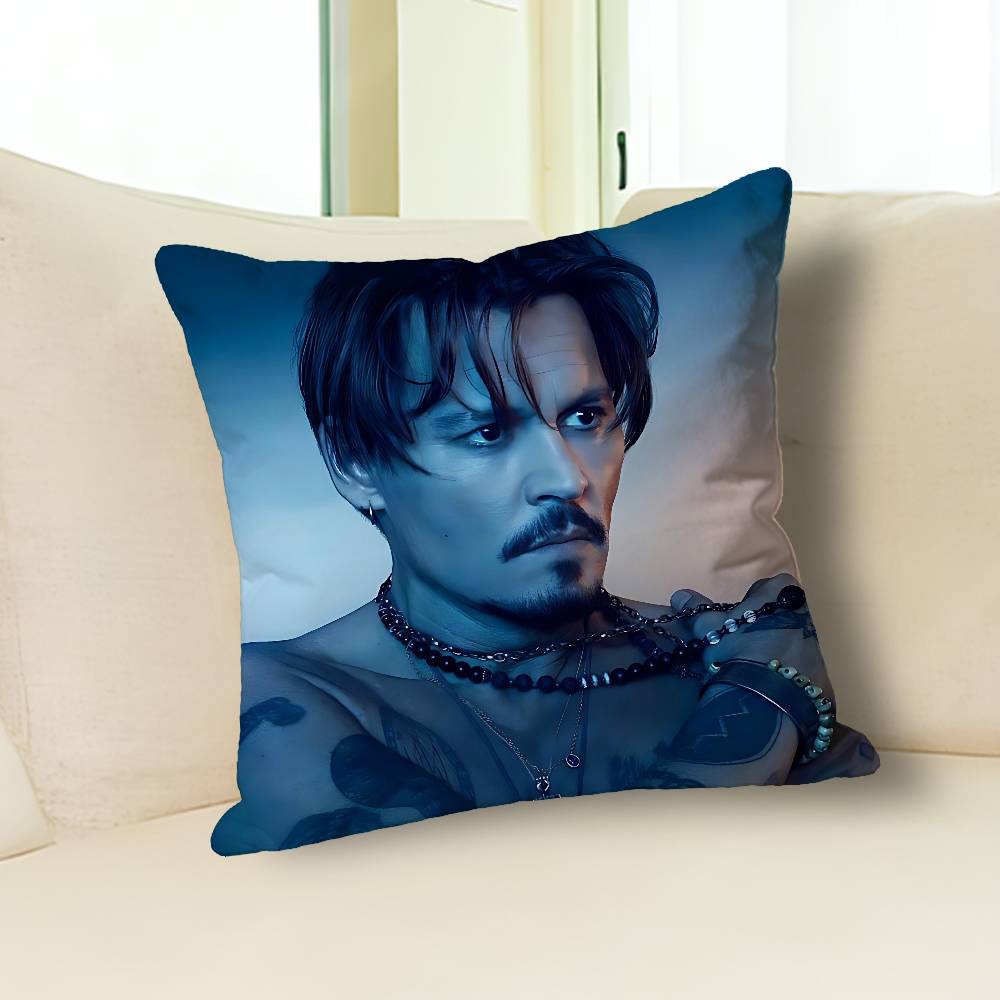 Actor J-Johnny D-Depp Pillow Cases for Bedroom Living Room Sofa Home Decor Polyester Cushion Cover with Zipper