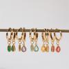 Twelve Birthday Stone Earrings Water Droplet Earrings for Women Light Luxury, Small and High End Earrings