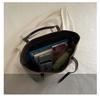 Large Capacity Faux Leather Tote Bag for Women Minimalist Casual Commute Shoulder Handbag