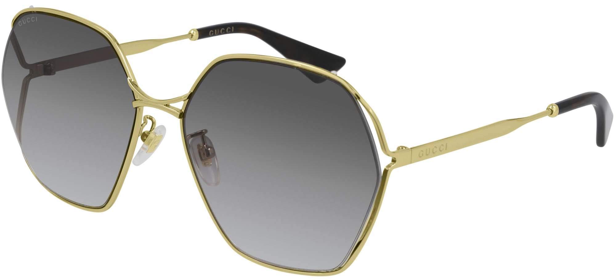 

Gucci Sunglasses GG0818SA 001 Gold and Gray Gradient Women s