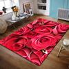 Red Roses Pattern Design Rug Non-slip Rug Suitable for Living Room and Bedroom Sofas
