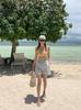 Color-Block High-End Camisole Swimsuit: Slim-Fit, Tummy-Covering, Small Bust Focus, Conservative Two-Piece for Women