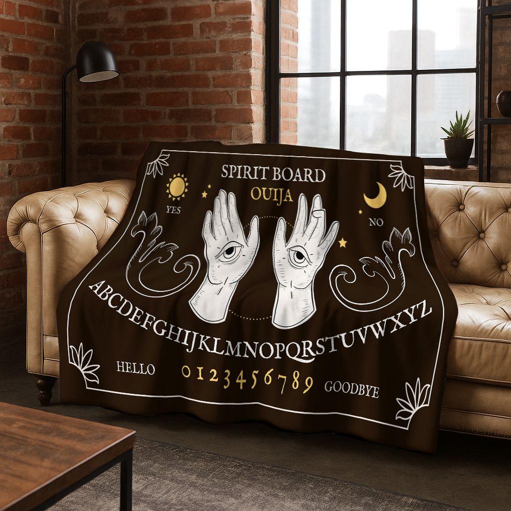 Witch Ouija Gothic Spirit Board 3D Retro Flannel Blanket,Warm and Cozy Soft Throw Blanket for Home Bedroom Bed Sofa Travel Cover