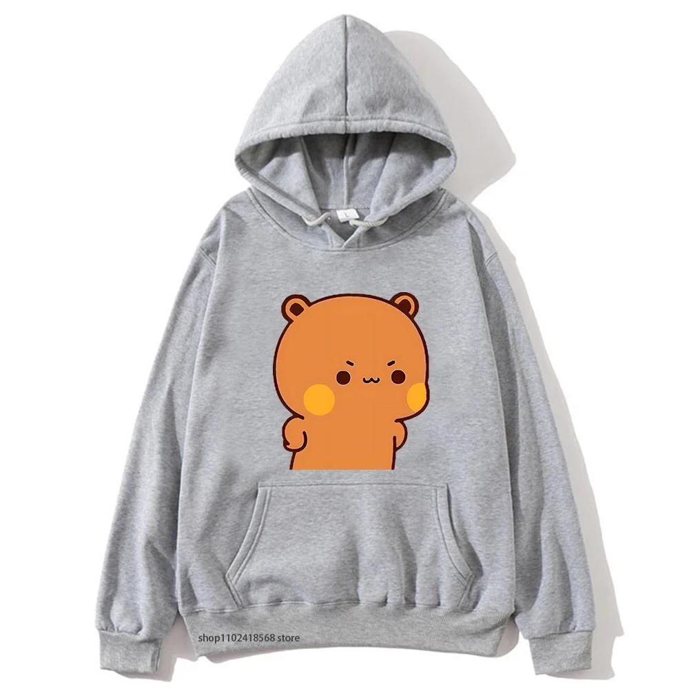Cute Bubu Is Yelling At Dudu Hoodies for Men's Sweatshirt Women Couple Clothes Panda Bear Casual Kawaii Tops Fleece