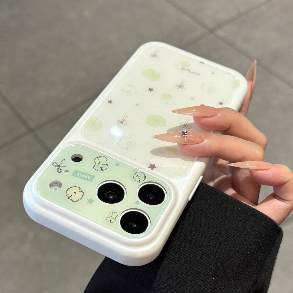 Fresh Green Apple Bow Is Suitable for Apple Promax Mobile Phone Case Girls High Value/anti-drop