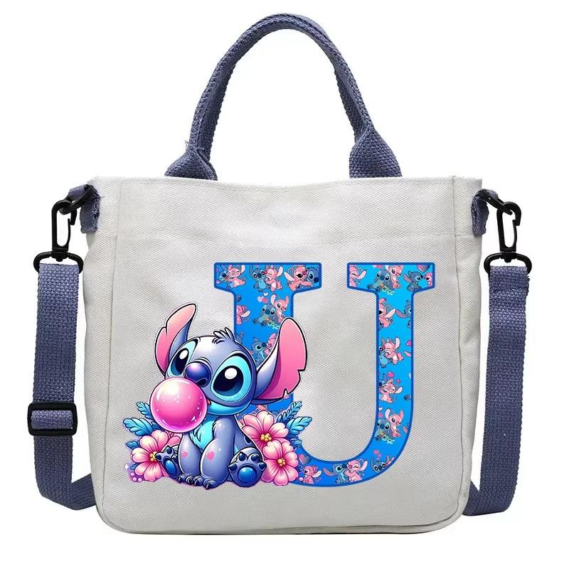 26 Letter Printed Student Canvas Bag Shoulder Bag Multi-Function Large Capacity Messenger Bag