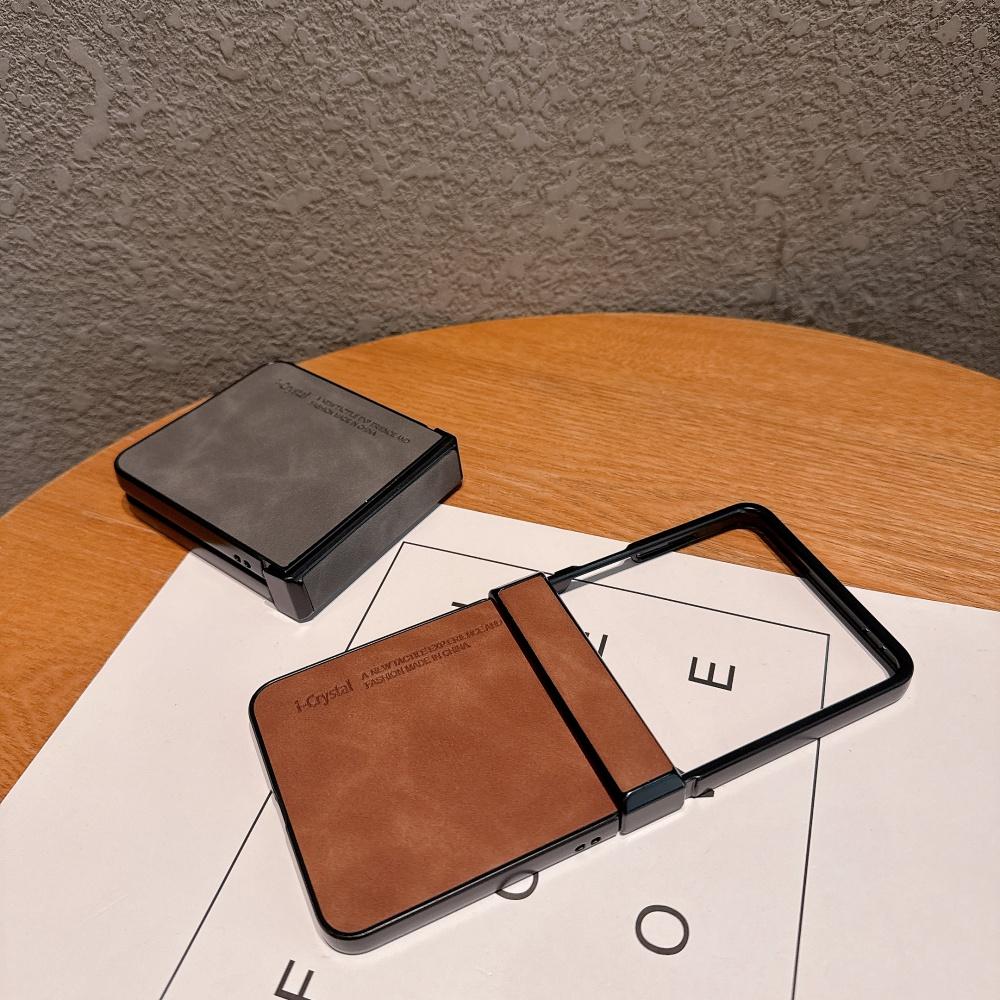 Z Flip7 Business for Hinge Protection Case for Samsung Galaxy Z Flip 7 3 4 6 Z6 z7 flip Flip6 Matte PU Leather Cover