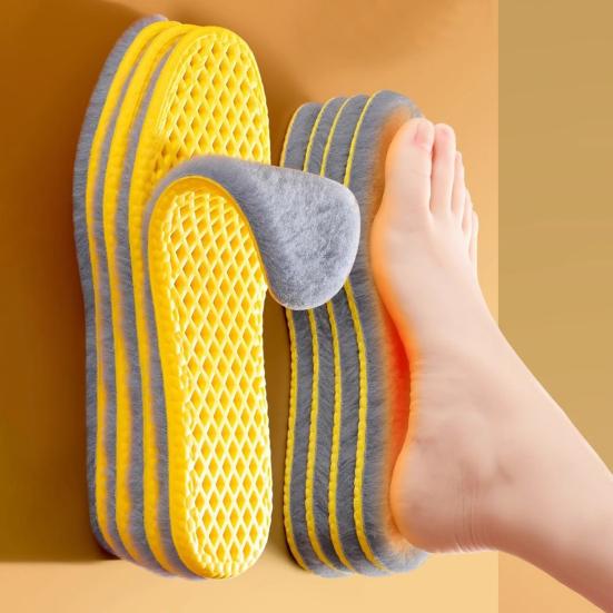1 Pair Winter Shoe Insoles Moisture Absorbing Breathable Cushioned Memory Foam Insoles High Rebound Anti-Fatigue Thermal Insoles for Cold Weather