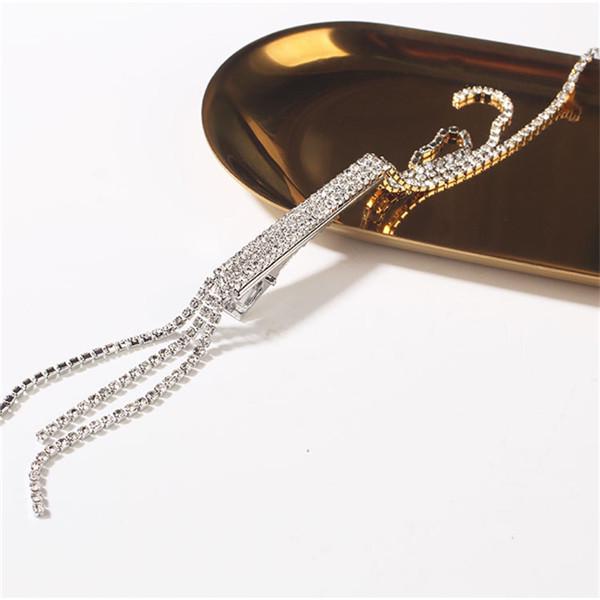 Fashion Rhinestone Tassel Hair Barrettes for Women Hair Clips Hairpin Hair Accessories