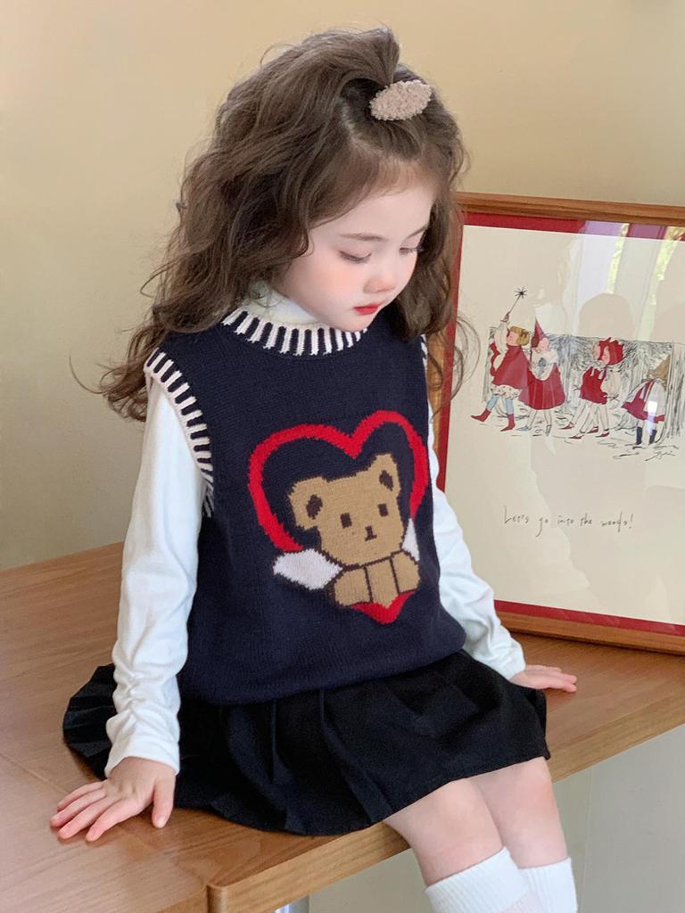 Ärmellose Strickweste für Kinder - Herbstpullover-Cardigan für Mädchen, 2025 Mode