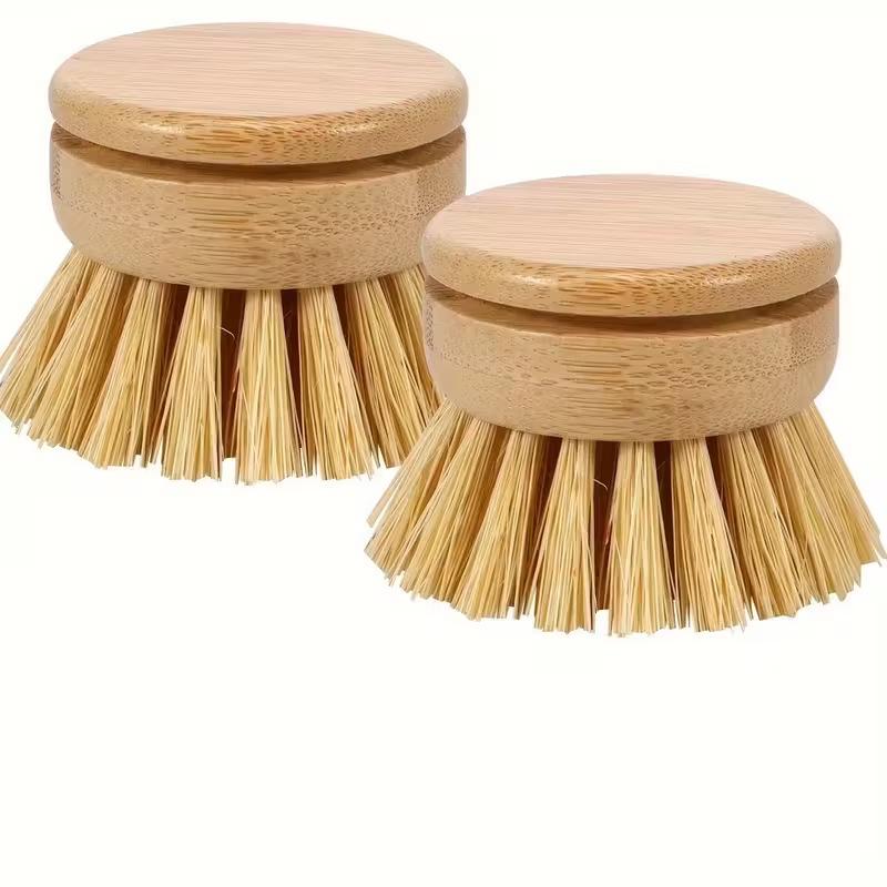 Bambus Küchenbürsten Set: Kurzstielige Geschirr- und Topfreinigung mit Sisalborsten