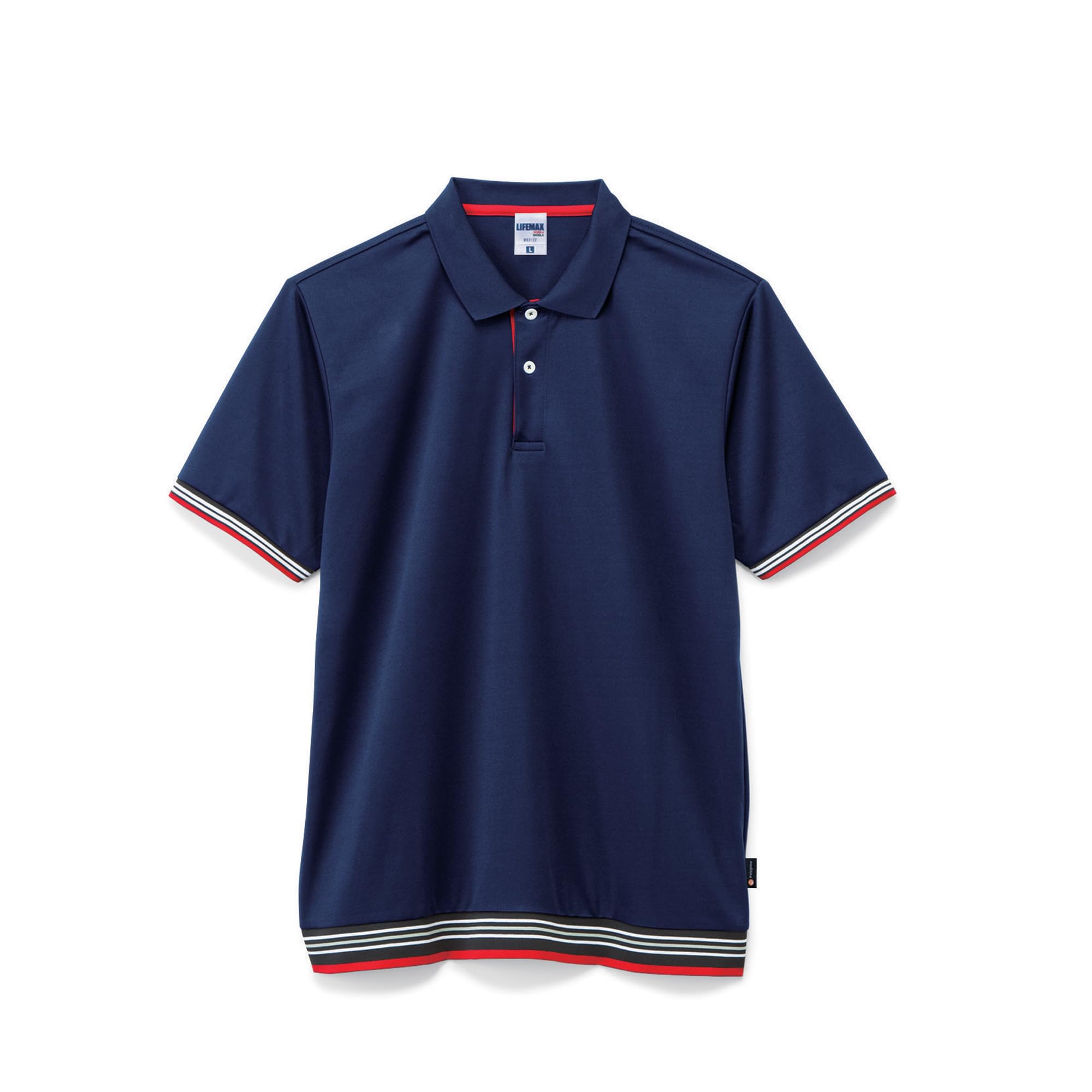 

Lifemax MS3122 Navy Ribbed Sleeve Polo Shirt (Polygiene Coating)