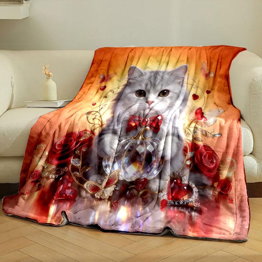 6 Sizes Diamond Crown and Animals  Blanket Warm Soft Fluffy Kids and Adult Sofa Bed Throw Blanket Outdoor Travel Camping
