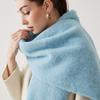 Autumn and winter wool hippocampus hair scarf women's versatile high-end sense thickened warm scarf solid color scarf shawl